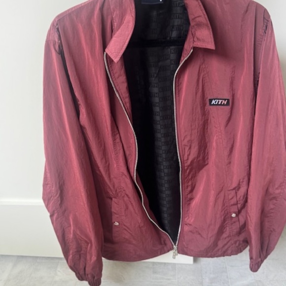 Men's KITH Coaches Jacket Wrinkle Nylon - Roan Rouge - Picture 7 of 7